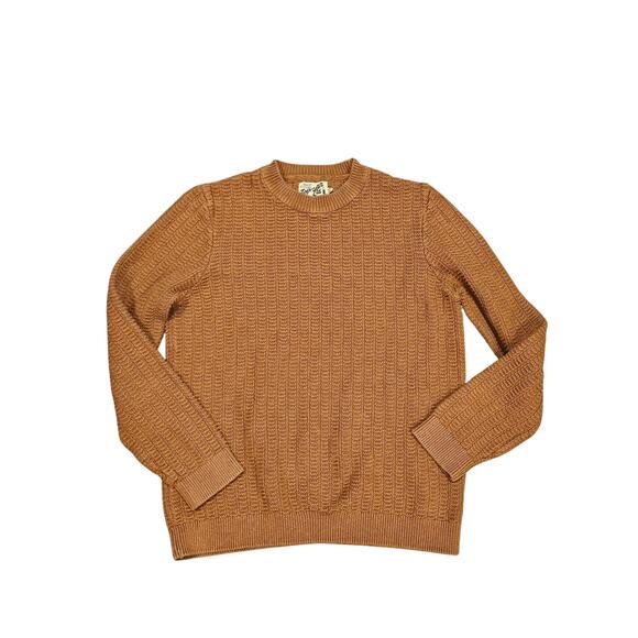 Topman Ltd fisherman knit sweater camel brown men's large vtg crewneck - Picture 1 of 9
